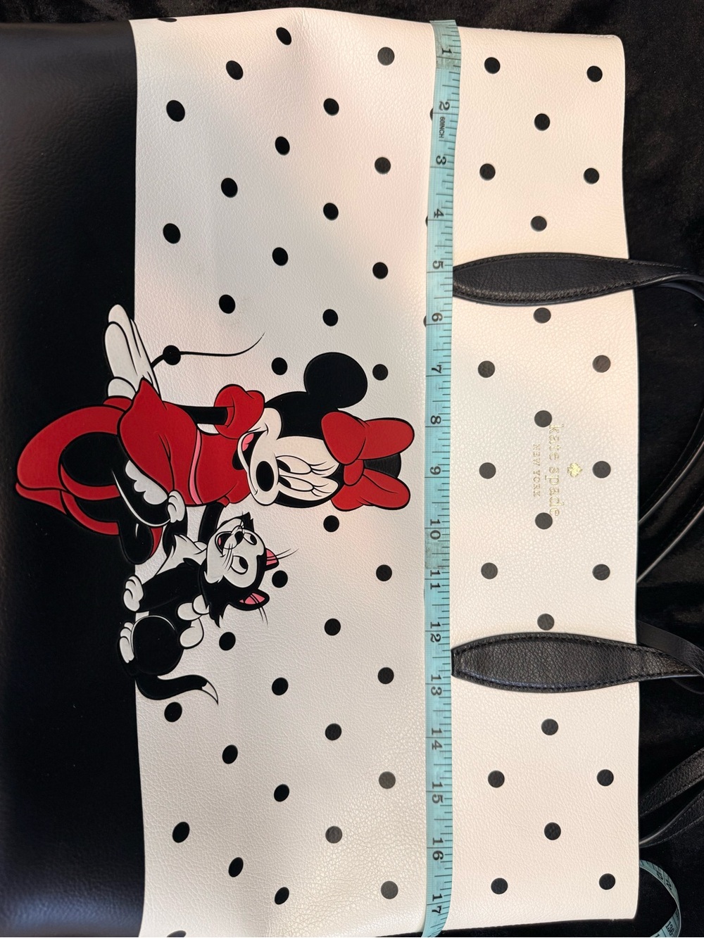 kate spade Polka Dot Minnie Mouse Tote in White, Black & Red - Picture 5 of 7